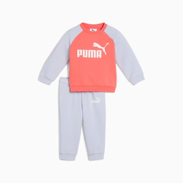 PUMA Minicats: The Cosy Duo! Raglan Crew & Trousers Set. Perfect for Tiny Explorers!